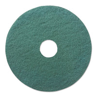 Heavy-duty Scrubbing Floor Pads, 13" Diameter, Green, 5-carton