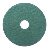 Heavy-duty Scrubbing Floor Pads, 13" Diameter, Green, 5-carton