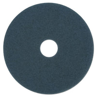 Scrubbing Floor Pads, 14" Diameter, Blue, 5-carton