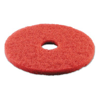 Buffing Floor Pads, 14" Diameter, Red, 5-carton