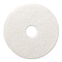 Polishing Floor Pads, 14" Diameter, White, 5-carton