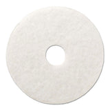 Polishing Floor Pads, 14" Diameter, White, 5-carton