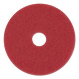 Buffing Floor Pads, 15" Diameter, Red, 5-carton