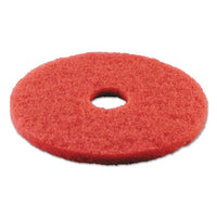Buffing Floor Pads, 15" Diameter, Red, 5-carton