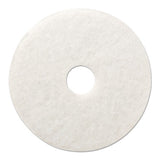 Polishing Floor Pads, 17" Diameter, White, 5-carton