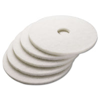 Polishing Floor Pads, 17" Diameter, White, 5-carton