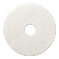 Polishing Floor Pads, 18" Diameter, White, 5-carton
