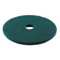 Heavy-duty Scrubbing Floor Pads, 19" Diameter, Green, 5-carton