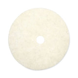 Natural Burnishing Floor Pads, 27" Diameter, White, 5-carton