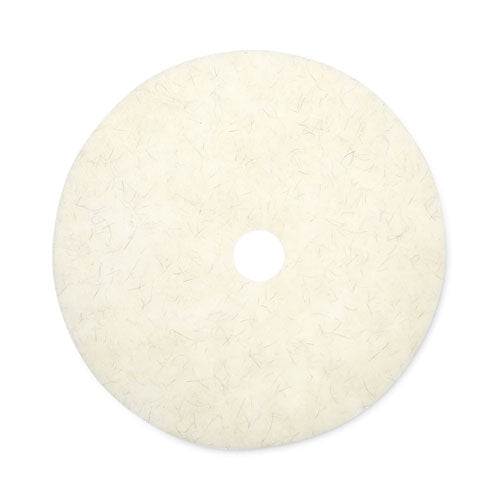 Natural Burnishing Floor Pads, 27" Diameter, White, 5-carton