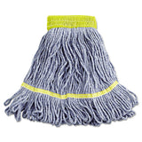 Super Loop Wet Mop Head, Cotton-synthetic Fiber, 5" Headband, Small Size, Blue, 12-carton