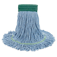 Super Loop Wet Mop Head, Cotton-synthetic Fiber, 5" Headband, Medium Size, Blue, 12-carton