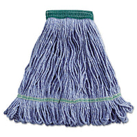 Super Loop Wet Mop Head, Cotton-synthetic Fiber, 5" Headband, Medium Size, Blue