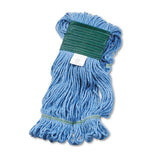 Super Loop Wet Mop Head, Cotton-synthetic Fiber, 5" Headband, Medium Size, Blue