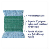 Super Loop Wet Mop Head, Cotton-synthetic Fiber, 5" Headband, Medium Size, Blue