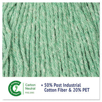 Super Loop Wet Mop Head, Cotton-synthetic Fiber, 5" Headband, Medium Size, Green, 12-carton
