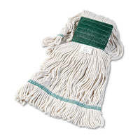 Super Loop Wet Mop Head, Cotton-synthetic Fiber, 5" Headband, Medium Size, White, 12-carton