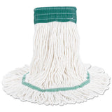 Super Loop Wet Mop Head, Cotton-synthetic Fiber, 5" Headband, Medium Size, White, 12-carton