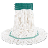 Super Loop Wet Mop Head, Cotton-synthetic Fiber, 5" Headband, Medium Size, White