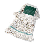 Super Loop Wet Mop Head, Cotton-synthetic Fiber, 5" Headband, Medium Size, White