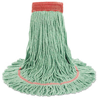 Super Loop Wet Mop Head, Cotton-synthetic Fiber, 5" Headband, Large Size, Green, 12-carton