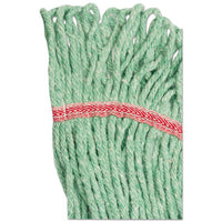 Super Loop Wet Mop Head, Cotton-synthetic Fiber, 5" Headband, Large Size, Green, 12-carton