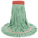 Super Loop Wet Mop Head, Cotton-synthetic Fiber, 5" Headband, Large Size, Green