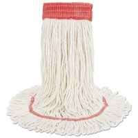 Super Loop Wet Mop Head, Cotton-synthetic Fiber, 5" Headband, Large Size, White, 12-carton