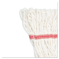 Super Loop Wet Mop Head, Cotton-synthetic Fiber, 5" Headband, Large Size, White, 12-carton