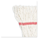 Super Loop Wet Mop Head, Cotton-synthetic Fiber, 5" Headband, Large Size, White, 12-carton