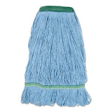 Super Loop Wet Mop Head, Cotton-synthetic Fiber, 5" Headband, X-large Size, Blue, 12-carton