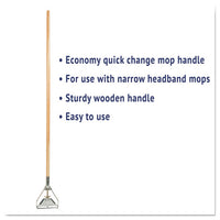 Quick Change Metal Head Mop Handle For No. 20 & Up Heads, 54in Wood Handle