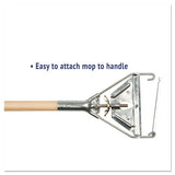 Quick Change Metal Head Mop Handle For No. 20 & Up Heads, 54in Wood Handle