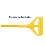 Quick Change Side-latch Plastic Mop Head Handle, 60" Aluminum Handle, Yellow