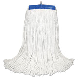 Cut-end Lie-flat Wet Mop Head, Cotton, 24oz, White