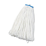 Cut-end Lie-flat Wet Mop Head, Rayon, 24oz, White, 12-carton