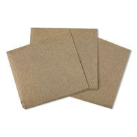 Beverage Napkins, 1-ply, 9.5" X 9.5", Kraft, 500-pack, 8 Packs-carton