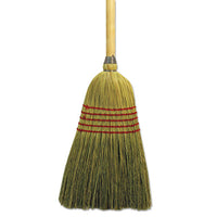 Parlor Broom, Corn Fiber Bristles, 42" Wood Handle, Natural