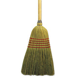 Parlor Broom, Corn Fiber Bristles, 42" Wood Handle, Natural