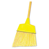 Angler Broom, Plastic Bristles, 53" Wood Handle, Yellow, 12-carton