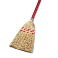 Lobby-toy Broom, Corn Fiber Bristles, 39" Wood Handle, Red-yellow, 12-carton