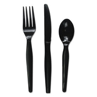 Three-piece Cutlery Kit, Fork-knife-teaspoon, Polypropylene, White, 250-carton