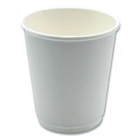 Paper Hot Cups, Double-walled, 8 Oz, White, 25/pack