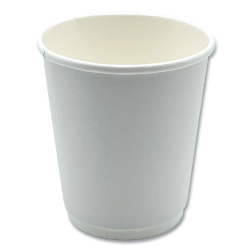 Paper Hot Cups, Double-walled, 8 Oz, White, 25/pack