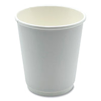 Paper Hot Cups, Double-walled, 8 Oz, White, 500/carton