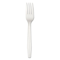 Heavyweight Polystyrene Cutlery, Fork, White, 1000-carton