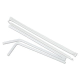 Flexible Wrapped Straws, 7 3-4", White, 500-pack, 20 Packs-carton