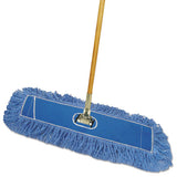 Looped-end Dust Mop Kit, 24 X 5, 60" Metal-wood Handle, Blue-natural