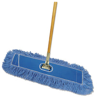 Looped-end Dust Mop Kit, 36 X 5, 60" Metal-wood Handle, Blue-natural