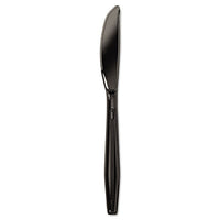 Heavyweight Polystyrene Cutlery, Knife, Black, 1000-carton